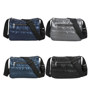 สีทึบผ้านวมแฟชั่นสำหรับผู้หญิง Mireille กระเป๋าสะพายไหล่กระเป๋าคาดตัวไนลอนลำลองหญิง