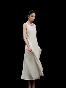 Wedding Certificate White Acetate Dress