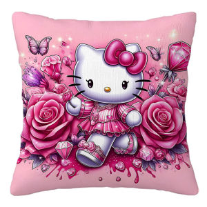 Sanrio | Sanrio HELLO kitty Pillow Covers Cartoon Sofa Decorative Home Double-sided Printing Short Plush Cushion Cover Christmas gifts
