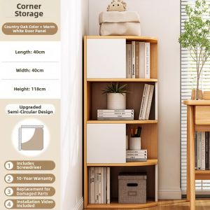 Small Space Friendly Bookshelf and Storage Cabinet