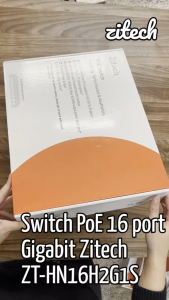Switch PoE Zitech ZT-HN16H2G1S-200-V1 PoE Switch-19 Port Switch with 16 PoE Ports  & 2 Gigabit + 1 SFP Uplink Port