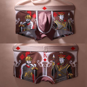 Quần Lót Nam Cotton in Họa Tiết Hoạt Hình Thời Trang Cạp Thấp Bó Sát Gợi Cảm Quần Short Ngắn Quần Lót Góc Bốn Cạnh