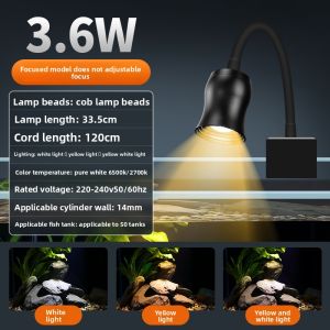 MONLEYTA | Mini Adjustable Focus Fish Tank Spotlight High Brightness Lighting Native Atmosphere South America Tank Spotlight Aquarium Light