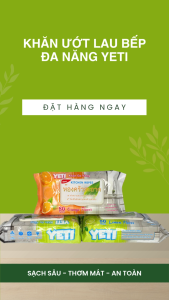 Combo 5 gói Khăn ướt Lau bếp đa năng Gói 50 tờ khổ vải lớn Khăn không nhờn rít Không bọt không hại da tay