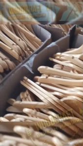 Hanger Kayu Natural Dewasa Palang Gantungan Baju
