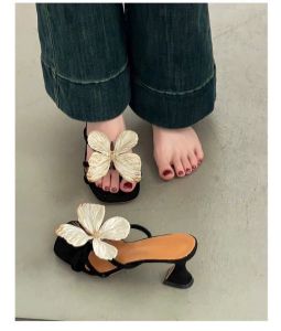 Dép cao gót cánh bướm gót ly xinh 7cm