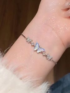 【Kotak Gratis】Artira Jewel Gelang Kupu-Kupu Imajinatif Silver Aesthetic Anti karat Manik manik Bracelet Titanium Cewek Stainless Wanita Dan tidak luntur