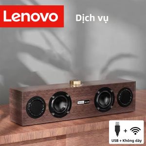 Lenovo C02 Retro Loa Đa Phương Tiện Hai Chế Độ Bluetooth/Có Dây Loa Siêu Trầm Cho Tivi Máy Tính Di Động Dùng Nguồn USB Loa Tủ Gỗ