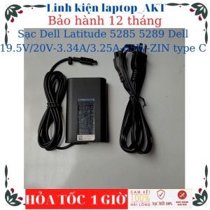 Sạc laptop Dell Latitude 5285 5289 Dell 19.5V/20V-3.34A/3.25A-65W-ZIN type C
