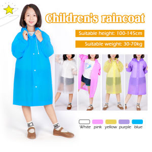 Rain coat for kids Foldable Waterproof RainCoat EVA Non-Disposable rain gear Rainwear Poncho Boys Girls Rain Jacket baju hujan waterproof tebal murah