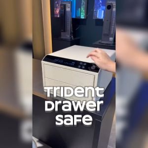 Drawer Safe Fingerprint & Digital-Unlock Jewellery Storage Safe with Temperature & Humidity Control | Pinwheel Pattern | 1-Year Local Warranty