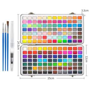 Professional New 168 Colors Solid Watercolor Paints Set Water Color Pigments Portable Iron  Beginner Drawing Art Supplies