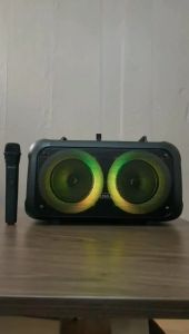 Audiobop Rechargeable Dual 6.5" Portable karaoke FM Bluetooth Speaker Heavy Bass Sound with wireless Mic 3602