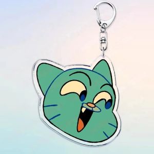 Bandai | Cute Cartoon Gumball Watterson Keychain for Accessories Lovely Darwin Watterson Tawog Keyring Jewelry Fans Friends Gifts