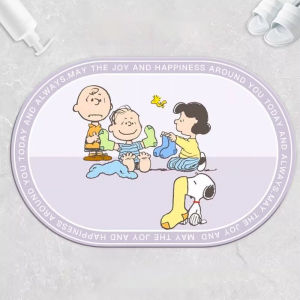 Snoopy Absorbent Bathroom Mat Cute Diatom Mud Cartoon Toilet Anti-Slip Soft Pad Quick Dry Modern Simple Style Home Use Rug