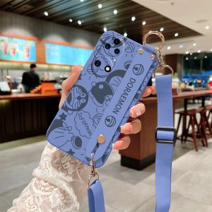 Huawei P50E pro New Creative Full Cover Lens Soft Silicone Protective Case for P40 Anti-Fall Strap Neck Rope Crossbody Womens Wristband