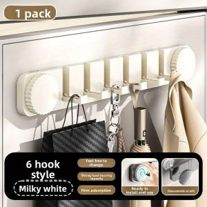 Heavy Duty Vacuum Suction Cup Hooks Rack Wall Mount No Drilling Coat Hanger Rail Bar for Bathroom Kitchen Door Towel Robe Hat
