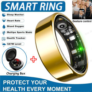 2026 New R02 Smart Ring with Charging Case for Men Women Battery Life 39 Days Sleep Health Monitor 5ATM Waterproof Smartring