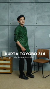 DGM Baju Koko Pria Toyobo Lengan 3/4 Polos Premium Koko Kurta 042
