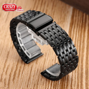 Stainless Steel Watch Straps 18mm 20mm 22mm Universal Metal WatchBand for Seiko for Rolex for Casio Folding Buckle Accessories