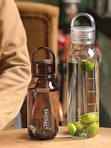 Tritan water bottle 430/670ml BPA free transparent with handle design car holder
