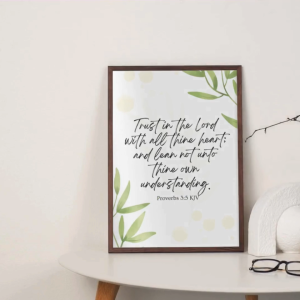 Elegant Christian Wall Art | Inspirational Quote High-Quality Sintra Board Wall Décor | Proverbs 3:5 | 1 Peter 5:7 | Mark 10:27 | Matthew 24:35 | Philippians 2:9-10 | Psalms 88:13