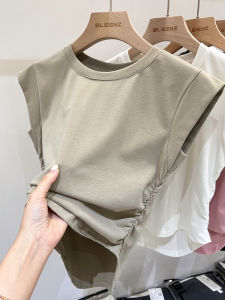 Elegant Short Sleeve T-Shirt Womens Summer Fashion Design Sensation Unique Miniature Fly Sleeve Short Top Women Trendy