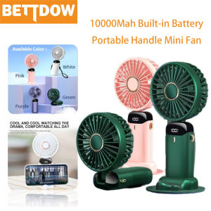 GOOJODOQ 10000mAh Mini Fan Portable Adjustable USB Rechargeable Handheld Cooling Fan with Battery Power Display