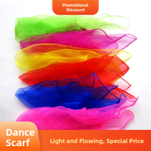 Colorful Lightweight Silk Scarf Dance Performance Accessories Student Dance Shawl Wedding Celebration Decorative Pure Color Square Scarf