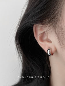 Bông Tai Hợp Kim Tối Giản Thanh Lịch Cho Nữ LONGLONG STUDIO Bạc Nguyên Chất Kẹp Không Đau Không Cần Xuyên