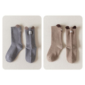 Cotton Mid-Calf Socks for Children Spring Autumn Cartoon Cute Stackable Socks Boys Girls Kids Medium Large Toddler Baby Socks