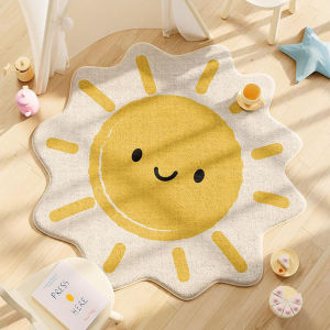 Adorable Cartoon Sunflower Plush Carpet Childrens Room Sleep Sit Anti-Slip Mat Absorbent Wear-Resistant Makeup Chair Pad