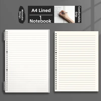 B5 Comfortable Detachable A5 Grid Notebook A4 High School Simple Ins Style Notebook Horizontal Line Paper Hard Cover Office Supplies