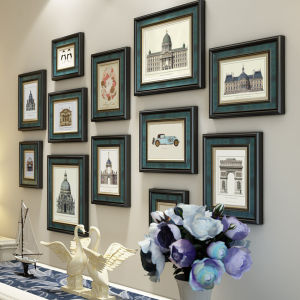 Modern Minimalist Solid Wood Living Room Photo Wall Decorative Frame European Style Picture Wall Hanging Wall Combination Art