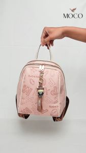 MOCO Fashion Tas Ransel Pink Soft Lucu Wanita Mini Backpack Kecil Kuliah bonus Bag Charm A031