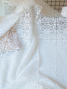 ผ้าลูกไม้คอตตอนแท้ ผ้าลูกไม้ละลายน้ำสำหรับทำเสื้อผ้า ชุดเดรส ผ้าคลุมโต๊ะงานแต่งงาน ผ้าคลุมหน้าต่าง ผ้าตกแต่ง