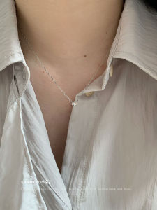 Minimalist Commute Single Diamond Snake Bone Necklace: Versatile Layering Clavicle Chain Fashion Jewelry