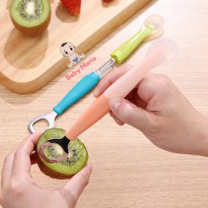Hogokids 3 in 1 Double-Head Stainless Steel Food Scraper Spoon with Feeding