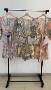 SET5947 Seri Pastel Labait Set Top Outer & Shorts