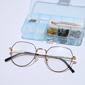 Eyeglass Sunglass Repair Kit Tool With 500pcs Eyeglass Screws 10 Nose Pads And Tweezers Screwdriver
