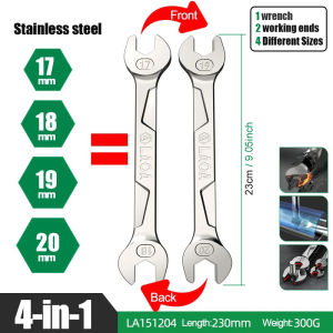 LAOA Stainless Steel Open-End Wrench Multi-Function Double-Ended Repair Tool