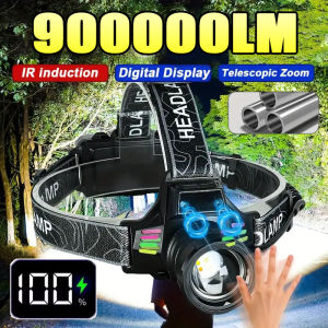 Aluminium Alloy Powerful LED Headlamp Headlight Led Head High Lumen Rechargeable Led Headlamp Camping Searching Hunting Fishing