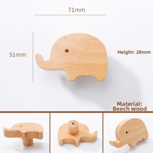 WANGDALI | Cartoon Animal Creative Wooden Handle Single Hole
