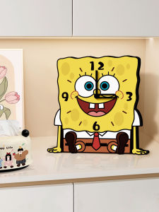 นาฬิกาตั้งโต๊ะ SpongeBob SquarePants น่ารักๆ สำหรับห้องนักเรียน ห้องนั่งเล่น หรือประตูทางเข้า ดีไซน์สร้างสรรค์ ไม่ซ้ำใคร ของตกแต่งบ้าน