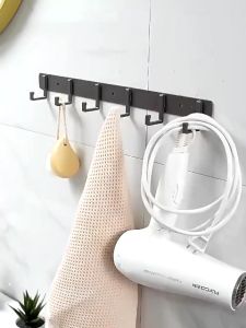 MEIDOO ห้องน้ำห้องนั่งเล่นตะขออลูมิเนียมสีเทาดำ 3-8 ตะขอกันน้ำ