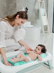 Foldable Collapsible Baby Bathtub Shower Tub for Infant Baby Newborn Kids Children