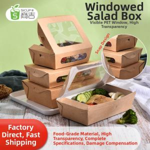 Disposable Paper Takeout Box with Window