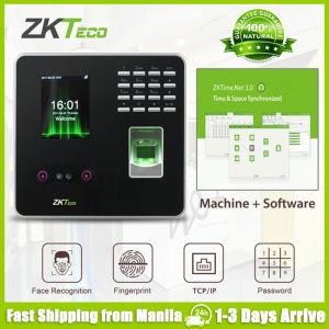 ZKTECO Office Biometric Time Attendance Machine with wifi Central Control Wisdom Biometrics Face Recognition Fingerprint Time Card Attendance Machine Password Access Control All-in-one Machine USB Time Clock Recorder