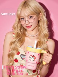 PAKCHOICE | Aesthetic Straw Portable Insulated Cup Large Capacity