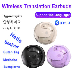 AI Translator Earbuds Bluetooth 5.4 Noise Cancelling Real Time Translator Smart  Two-Way Voice Translator for Business Travel